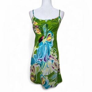 Vintage Tropical 90’s Y2K Old Navy 100% Silk Slip Dress NightGown